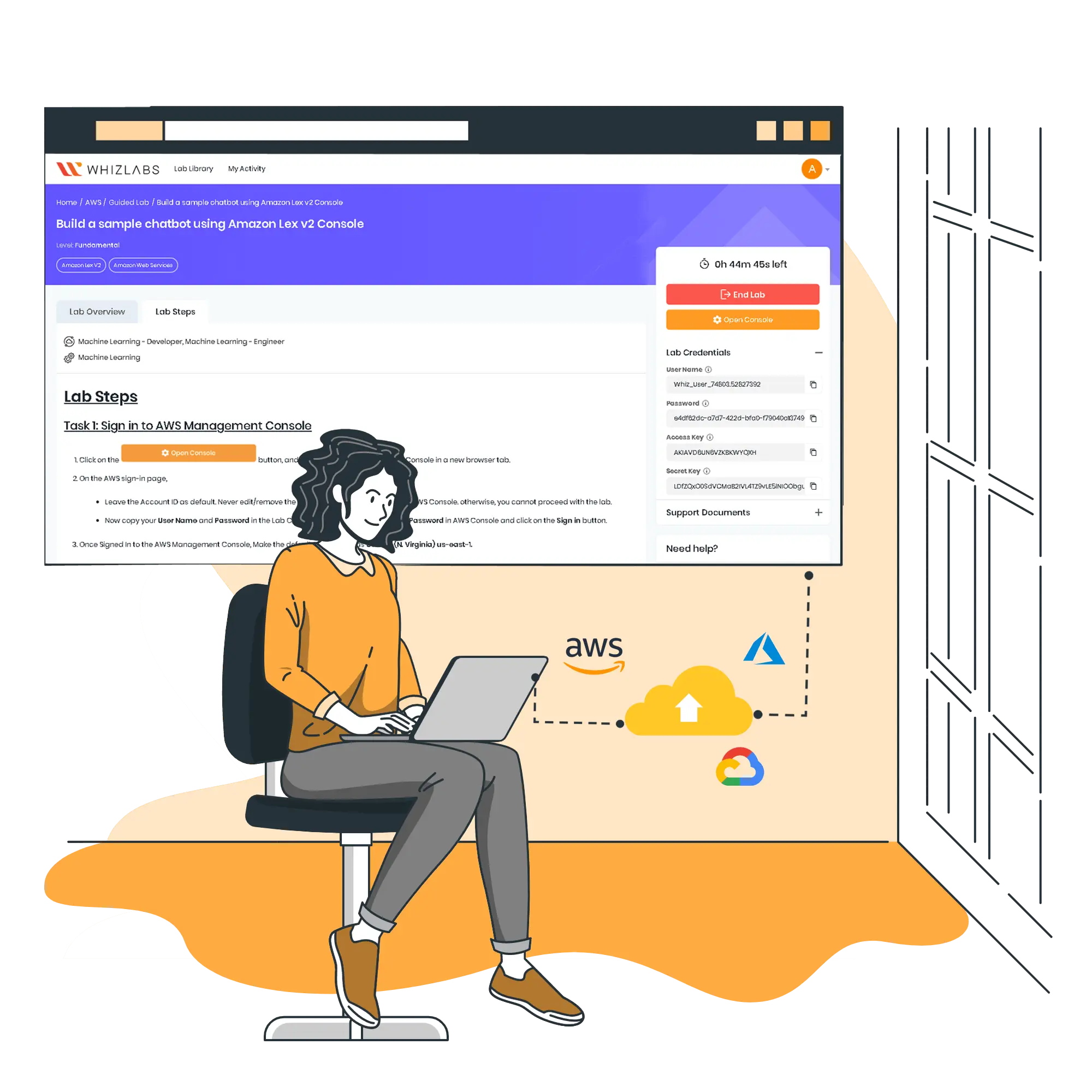 guided hands on labs for technology learning aws azure google cloud